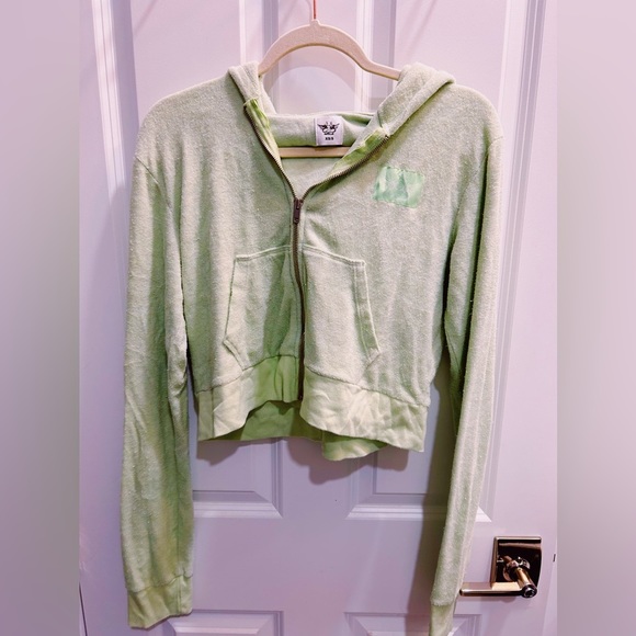 Boys Lie Mint Terrycloth Zip Up - Picture 1 of 3